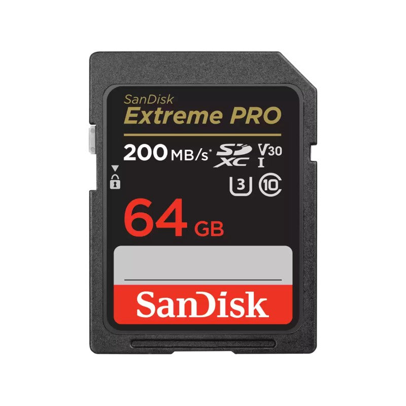 SanDisk 64GB SDXC Extreme PRO 200 MB/s UHS-I Classe 10 U3 V30