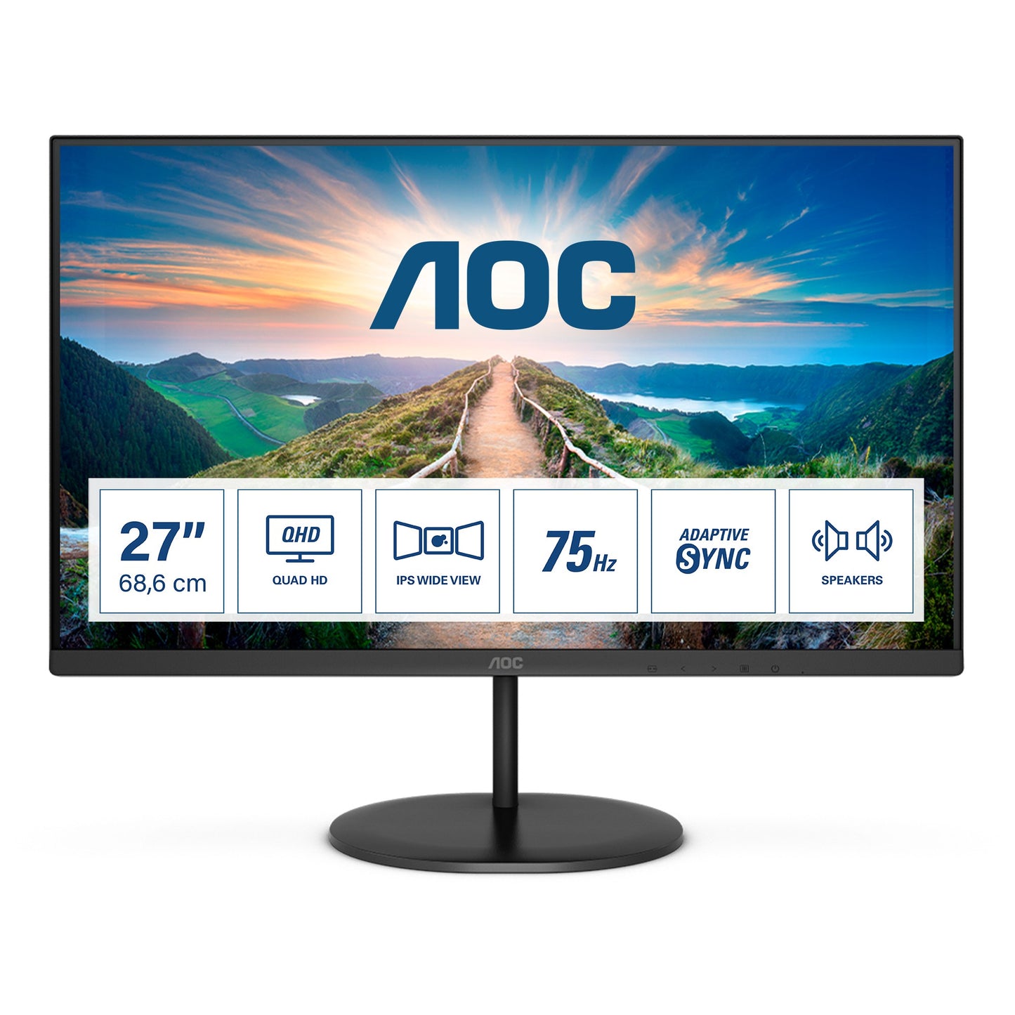 AOC V4 Q27V4EA, 68,6 cm (27"), 75Hz, 2K UHD, IPS - DP, HDMI