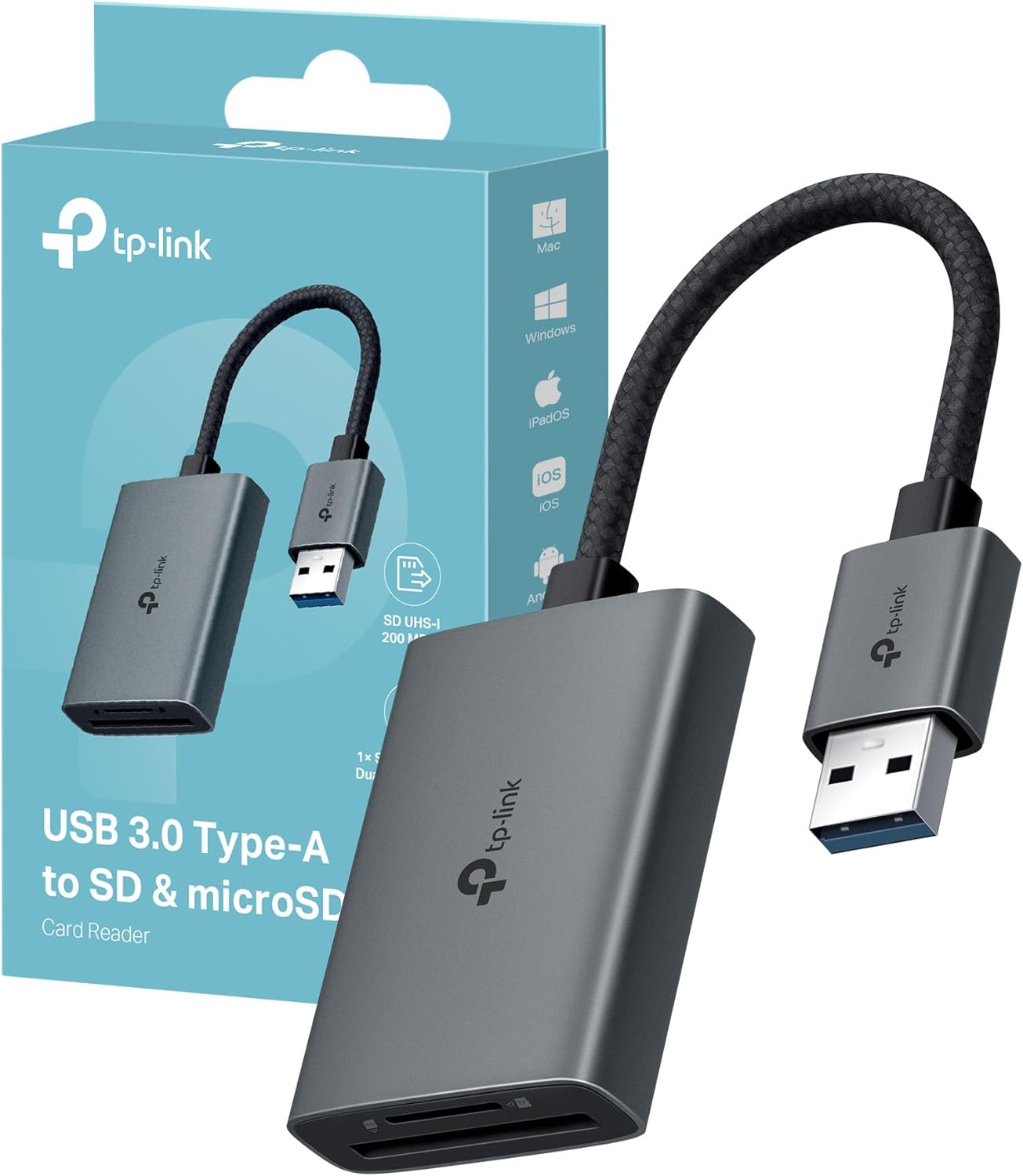 P-Link UA430 Lettore di Schede, USB 3.0 Type-A a SD & microSD fino a 2TB,