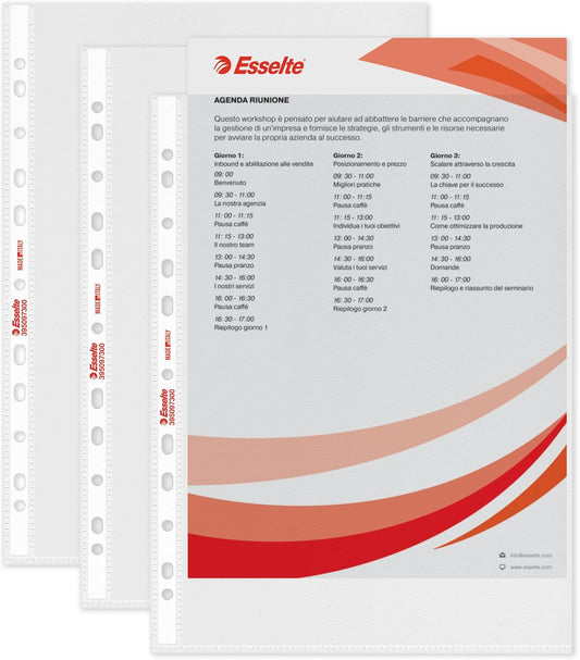 Buste trasparenti a perforazione universale antiriflesso (50pezzi)