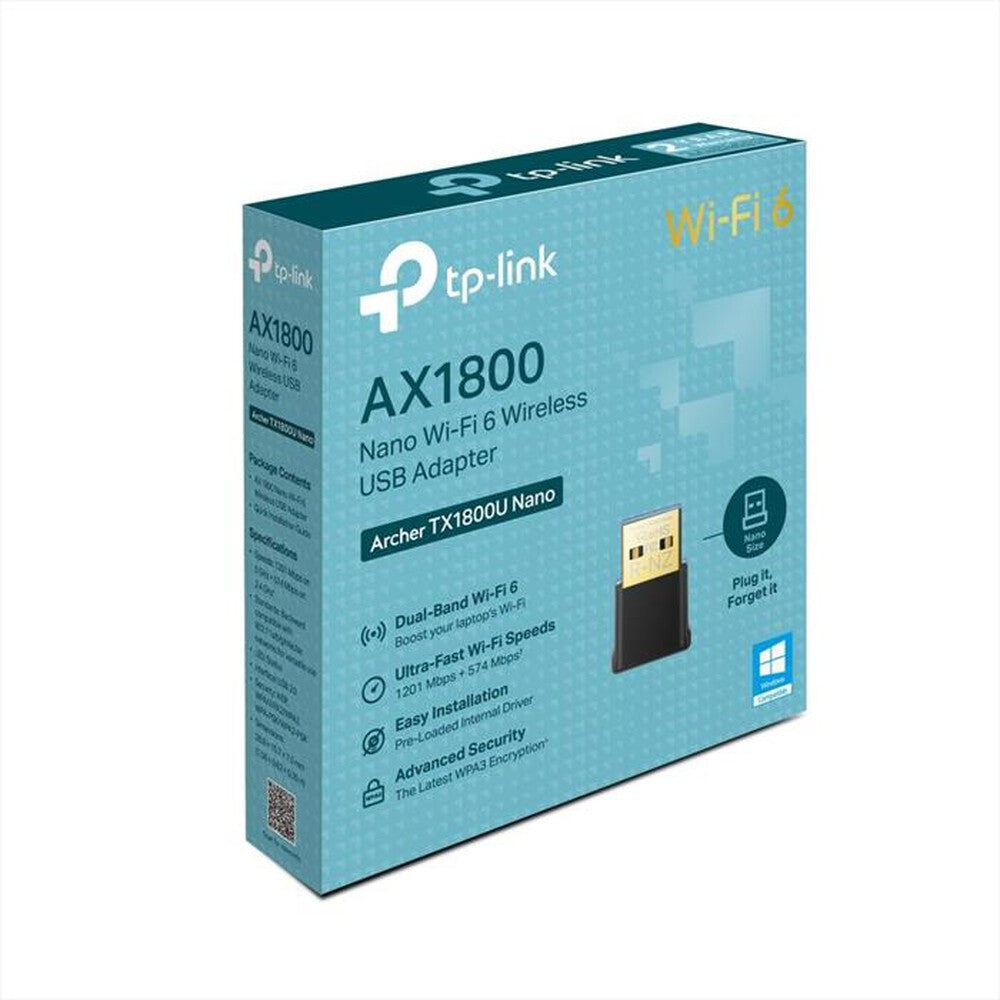 TP-LINK - ARCHER TX1800U NANO AX1800 WI-FI 6 USB-Nero