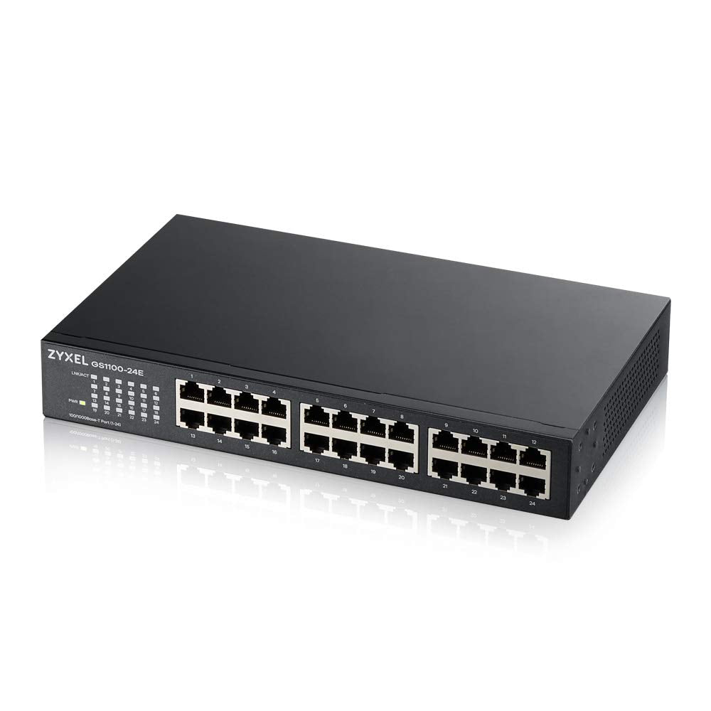 Zyxel GS1100-24E Switch di Rete Non gestito Gigabit Ethernet (10/100/1000) Nero Switch - Switch di Rete (Non gestito, Gigabit Ethernet (10/100/1000))