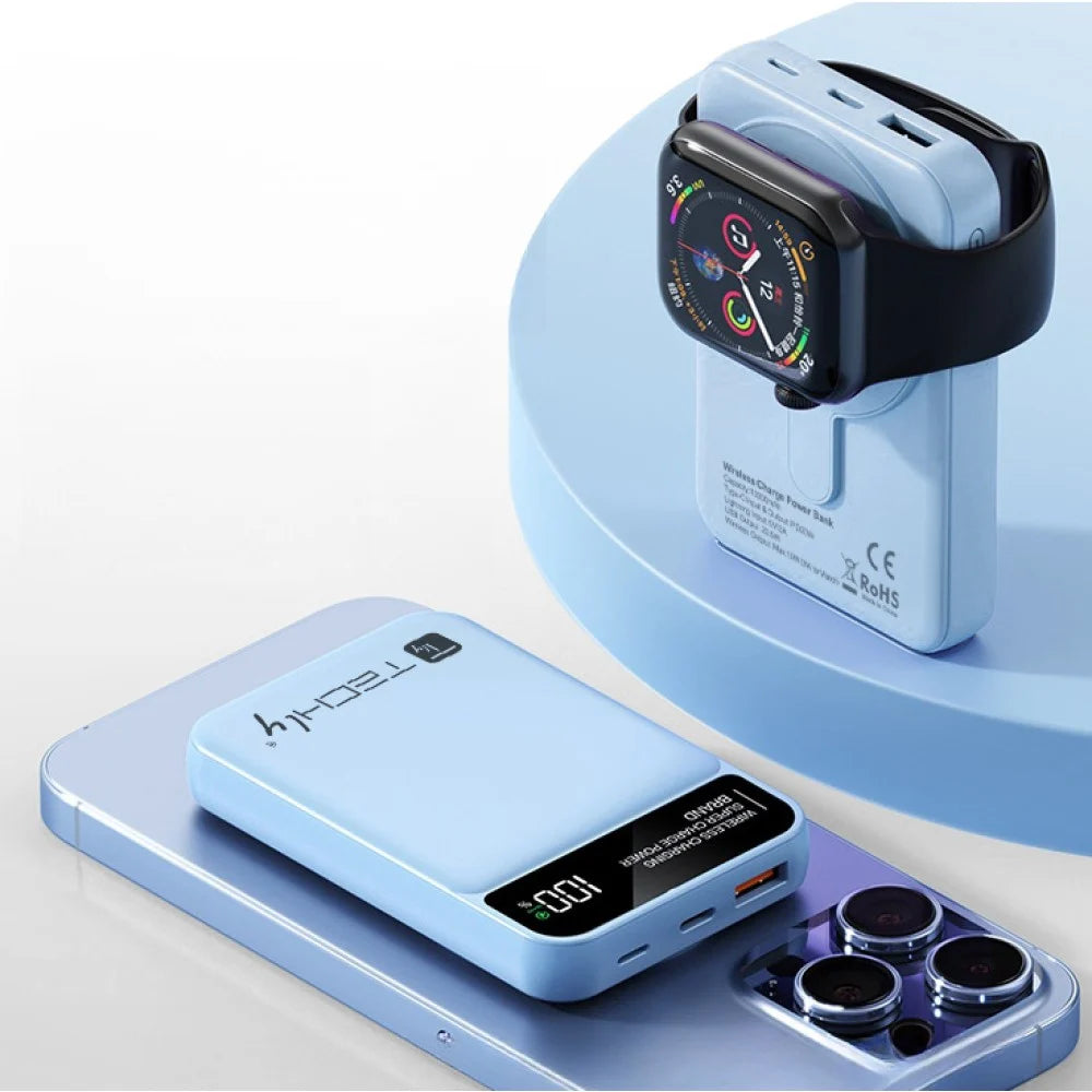 Power Bank Wireless Magnetico 3 in 1 con LED 10.000 mAh 22,5W