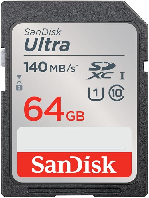 SanDisk Ultra 64GB SDXC 140MB/s - Scheda di Memoria, con velocità fino a 140 MB/s, prestazioni dell'app A1, UHS-I, Classe 10, U1