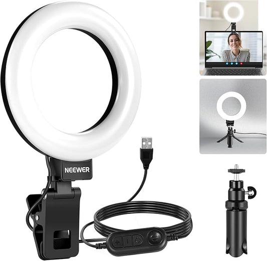NEEWER BASICS 5" Ring Light con Clip e Treppiede