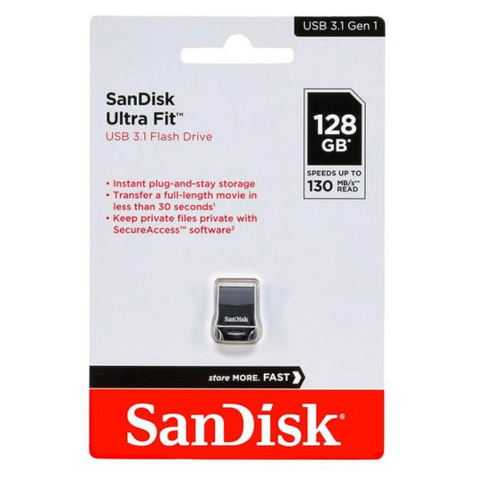 SanDisk Ultra Fit unità flash USB 128 GB USB tipo A 3.2 Gen 1 (3.1 Gen 1) Nero