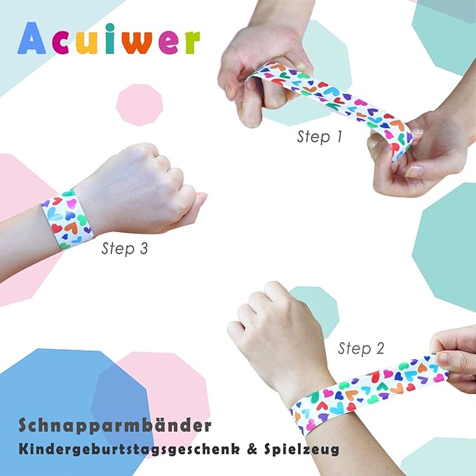 Acuiwer Braccialetti Slap per Bambini Schiaffo Braccialetti Slap