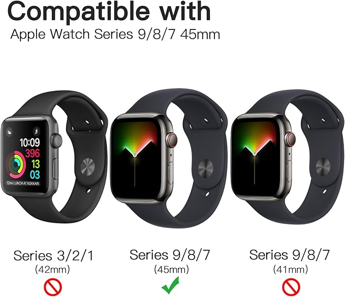 JETech Pellicola Protettiva per Apple Watch Series 9/8/7 45 mm