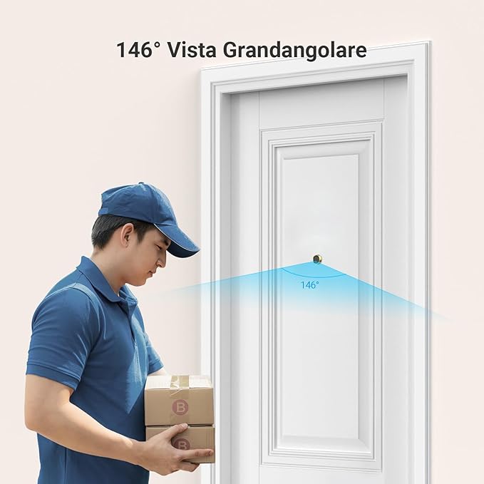 EZVIZ CP2 Spioncino Digitale a Batteria 1080P, Video Spioncino Senza Fili con Schermo a Colori da 4,3"