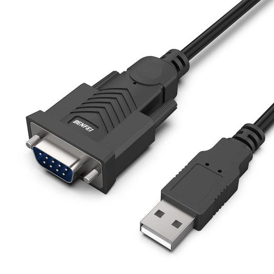 BENFEI USB to Serial Adapter, USB to RS-232 Male (9-pin) DB9 Serial Cable, Prolific Chipset, Windows 11/10/8.1/8/7, Mac OS X 10.6 and Above, 1.8M(Not VGA)
