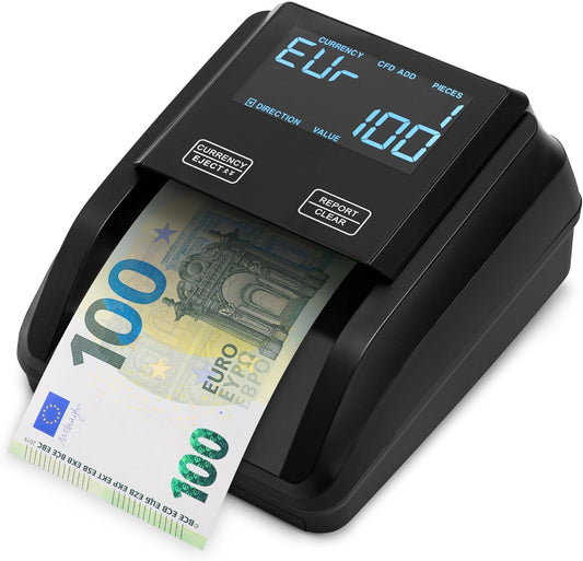ZENACASA Rilevatore Banconote False e Conta Banconote con schermo tattile - per EUR, USD e GBP -