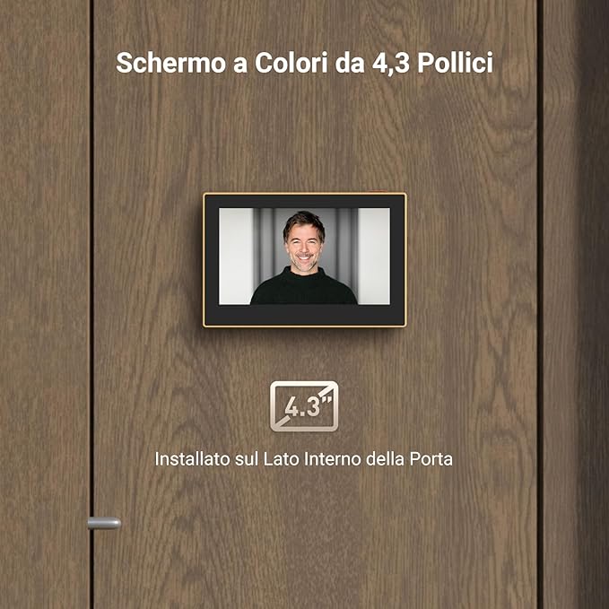 EZVIZ CP2 Spioncino Digitale a Batteria 1080P, Video Spioncino Senza Fili con Schermo a Colori da 4,3"