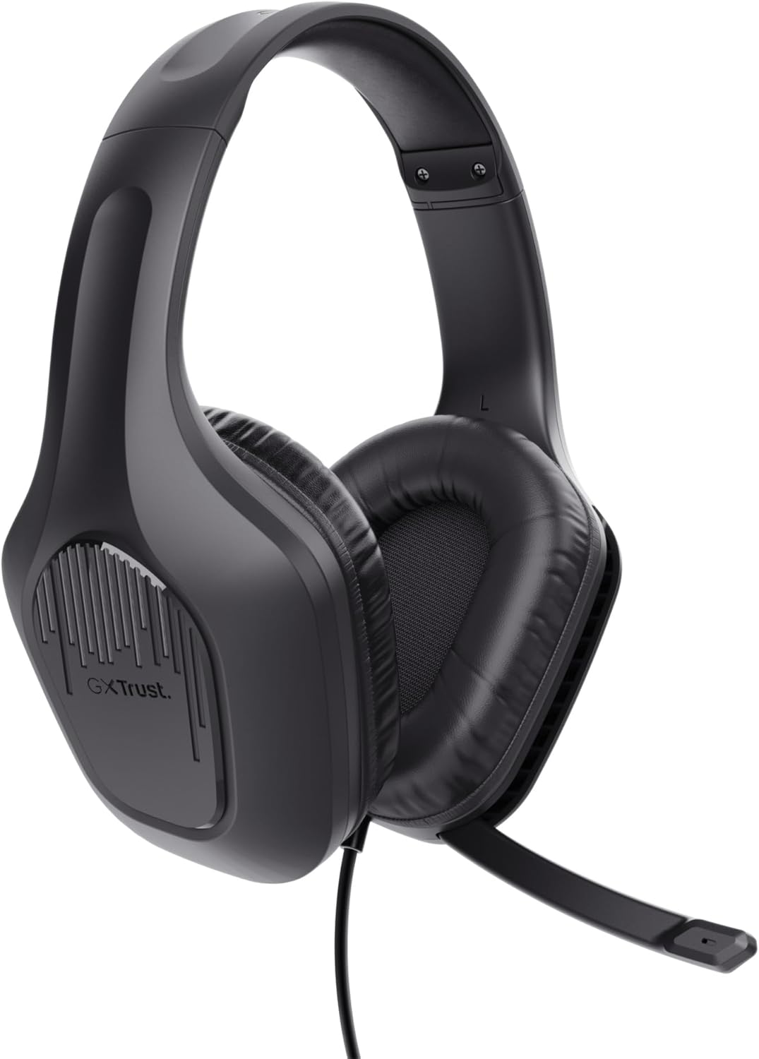 GXT 418 Rayne Cuffie Gaming Leggere per PC Xbox PS4 PS5 Switch Mobile, Driver da 50 mm, Jack Audio 3.5 mm, Cavo 2m, Cuffie con Microfono Over-Ear, Nero