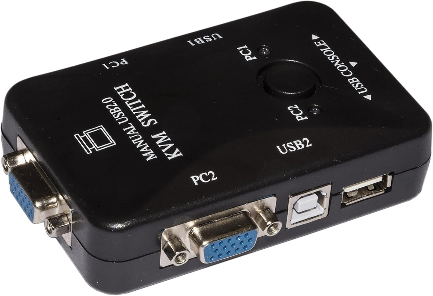 Link LKKWM2 Switch Kvm per 2 PC USB/VGA con 1 Mouse, 1 Tastiera USB e 1 Monitor VGA con Cavi Inclusi
