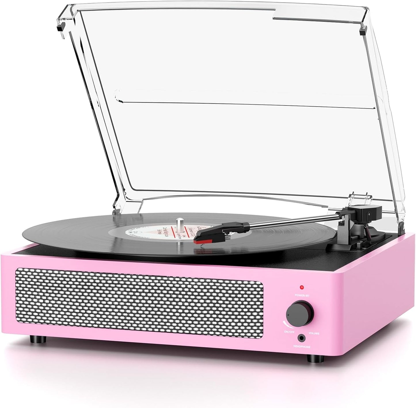 Giradischi Vinile Senza Fili Bluetooth Con Altoparlanti Per Dischi Vinili Platino Vinile Vintage A Cinghia Supporto 3 Velocità, Cuffia, Linea Rca, Ingresso Ausiliare Per Lettore