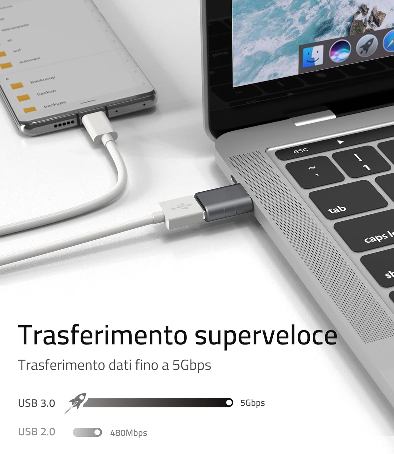 Syntech Adattatore USB C a USB 2 pezzi