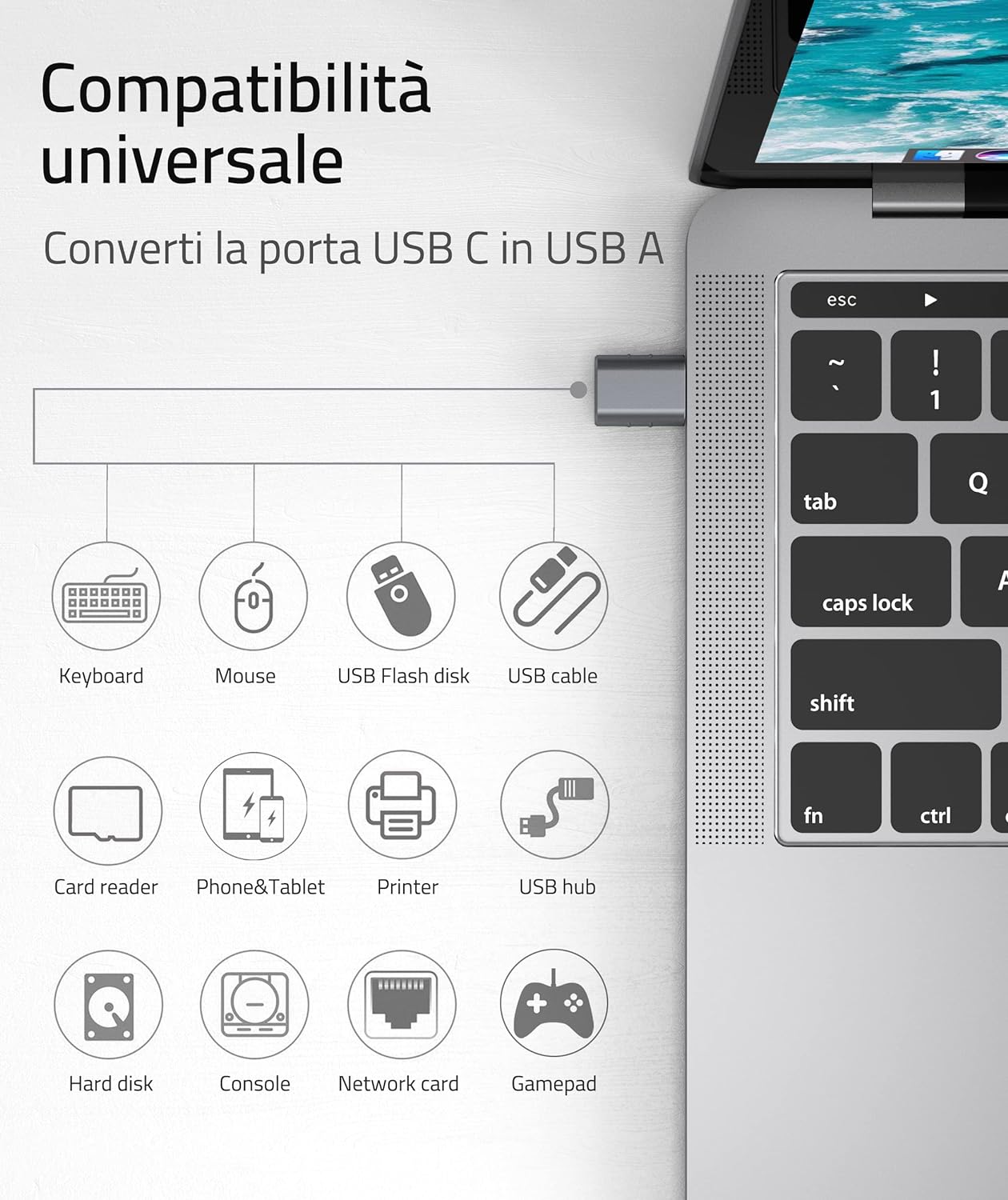 Syntech Adattatore USB C a USB 2 pezzi