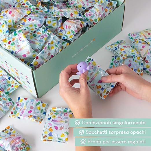 Squishy Piccoli Gadget BONNYCO | Mini Giochi Regalini Fine Festa Compleanno Bambini in due versioni