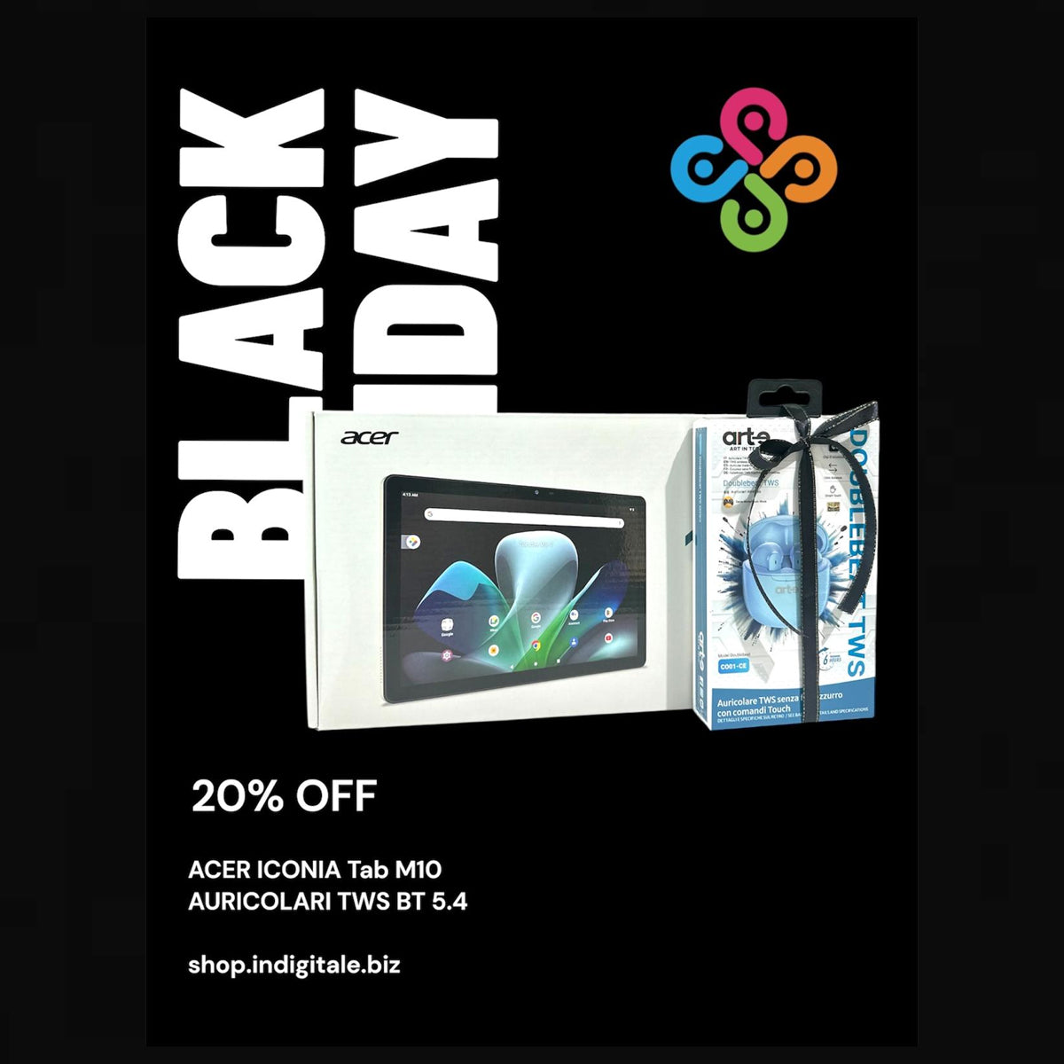 BLACKFRIDAY Acer Iconia Tab M10 + Auricolari TWS BT 5.4 con comandi Touch