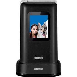BRONDI AMICO PREZIOSO - Telefono a conchiglia per anziani - Black Metal