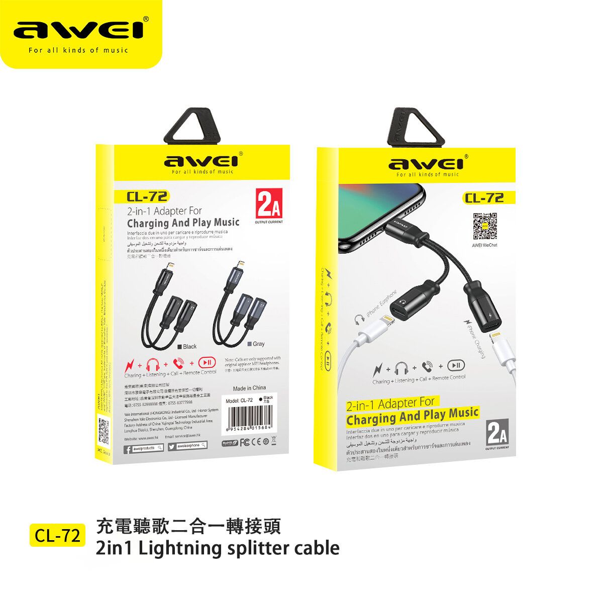 Adattatore Audio Carica 2 IN 1 Lightning