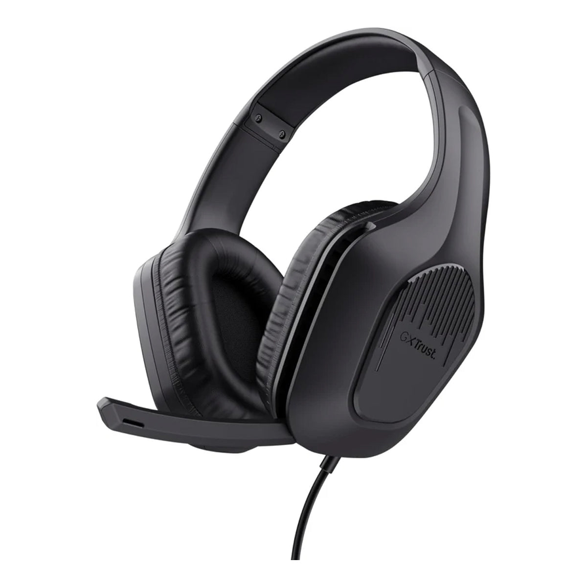 GXT 418 Rayne Cuffie Gaming Leggere per PC Xbox PS4 PS5 Switch Mobile, Driver da 50 mm, Jack Audio 3.5 mm, Cavo 2m, Cuffie con Microfono Over-Ear, Nero