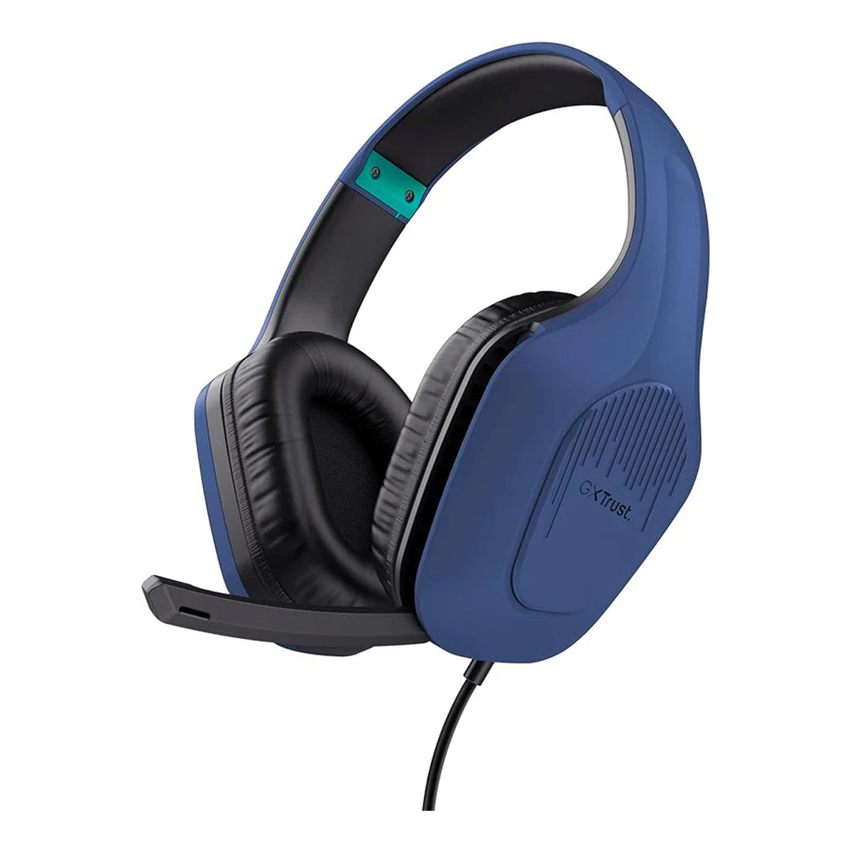 Trust Gaming GXT 418B Rayne Lightweight Gaming Headset - 3.5mm Jack, 50mm Drivers, Foldaway Microphone, Over-Ear, Wired, 2m Cable, for PC, Xbox, PS4, PS5, Switch, Mobile - Blue