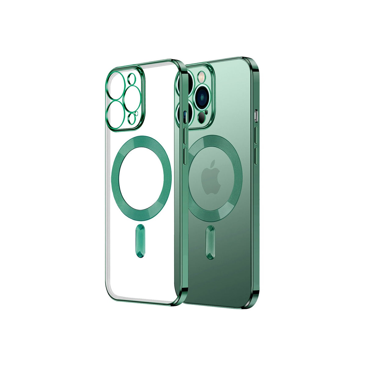 Cover morbida magnetica trasparente con effetto cromato lungo i bordi Per Iphone 14pro