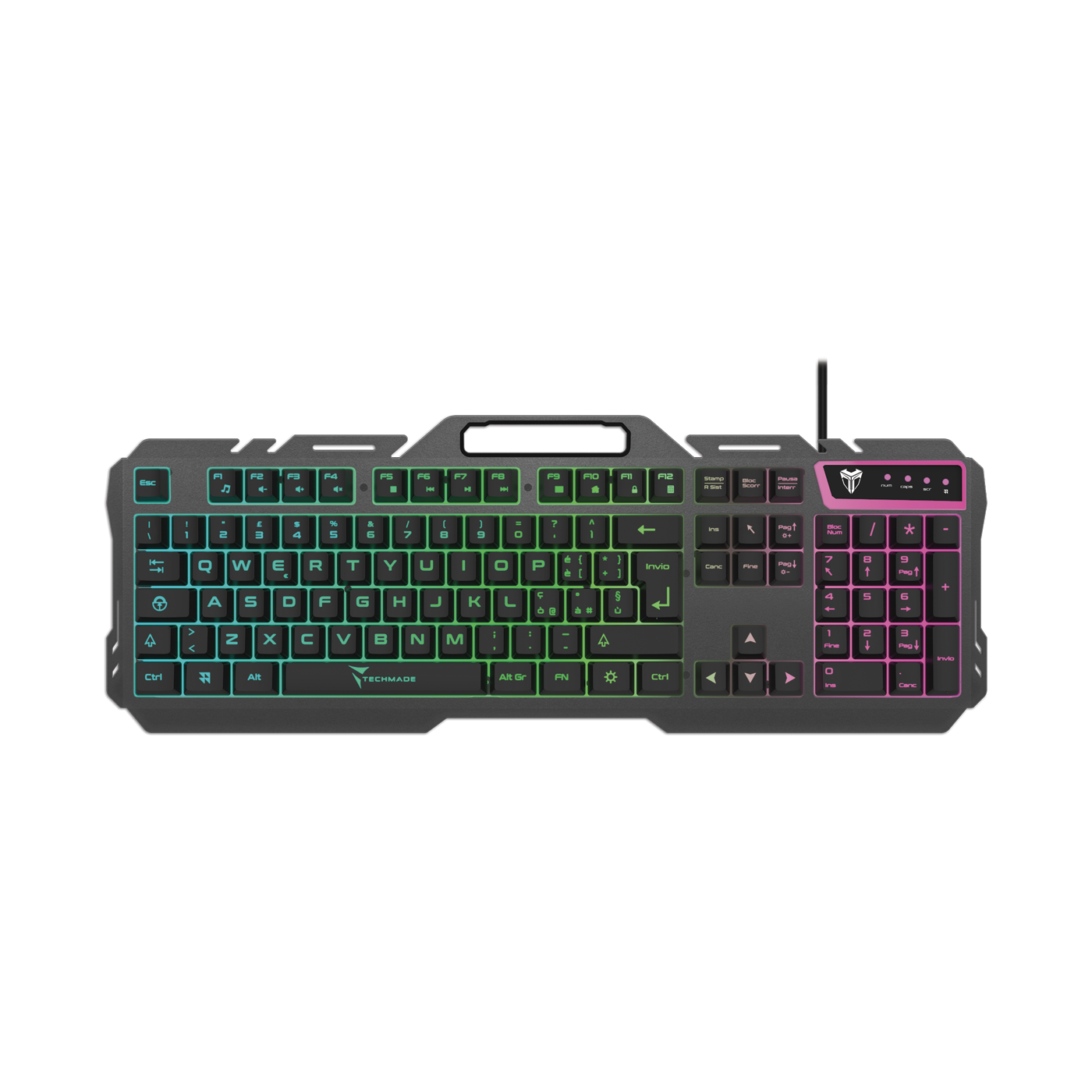 TECHMADE TASTIERA GAMING TM-GK023 METALLICA CON LED RGB