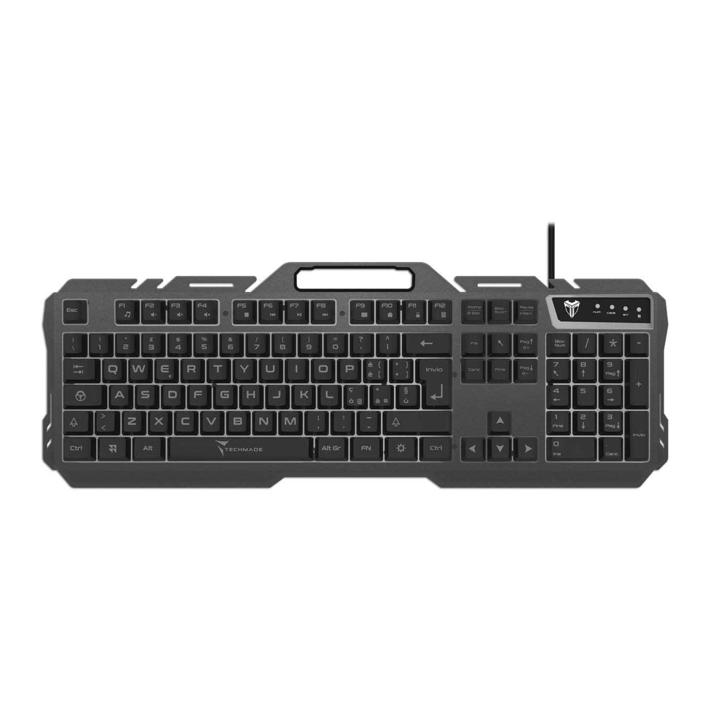 TECHMADE TASTIERA GAMING TM-GK023 METALLICA CON LED RGB