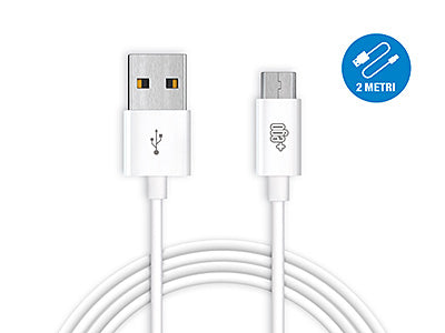 Cavo Dati e Ricarica Usb A - Micro Usb Bianco 2 mt.