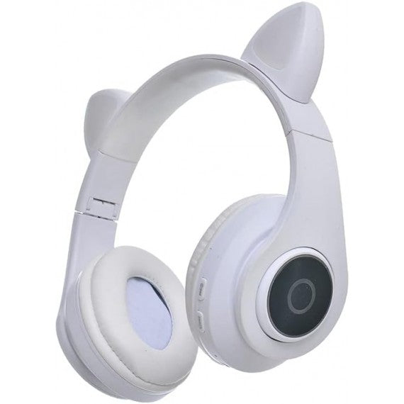 Cuffie Wireless B39M gatto white - Bluetooth headphones 5.0 - luci led rgb - ingresso memory - pieghevoli e richiudibili!