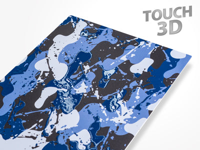 Pellicole BACKSKIN per plotter Easyfit Touch 3D Splash Militare Blu