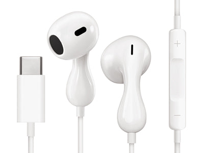 Auricolari Stereo - Usb C con tasto risposta e microfono Bianco