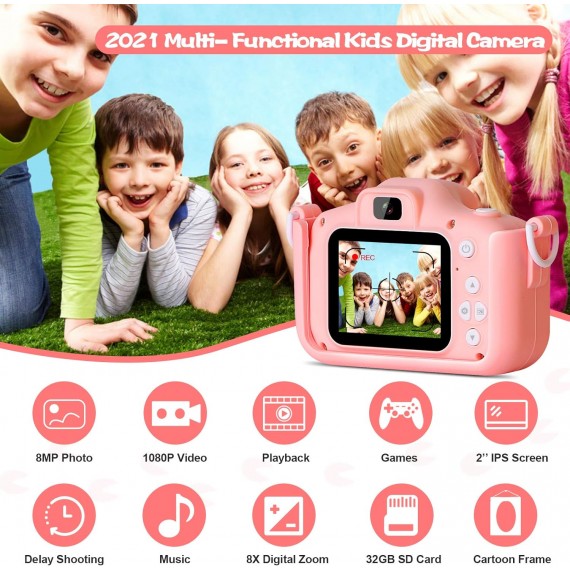 Fotocamera digitale unicorno X5 pink per bambini