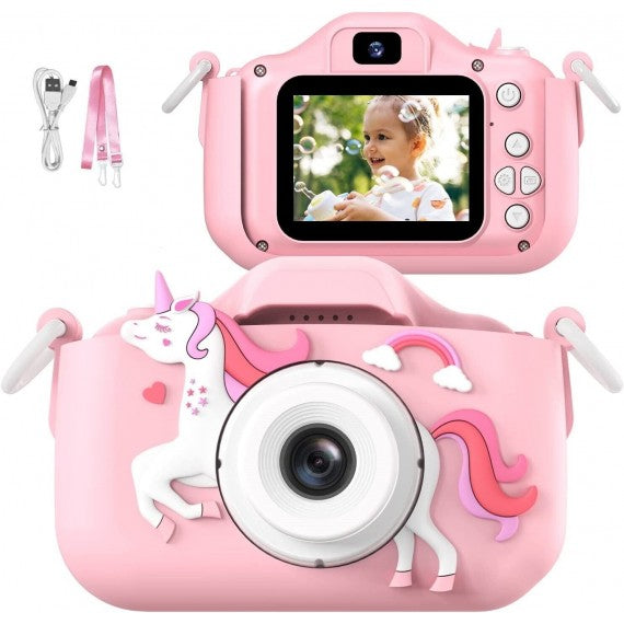 Fotocamera digitale unicorno X5 pink per bambini
