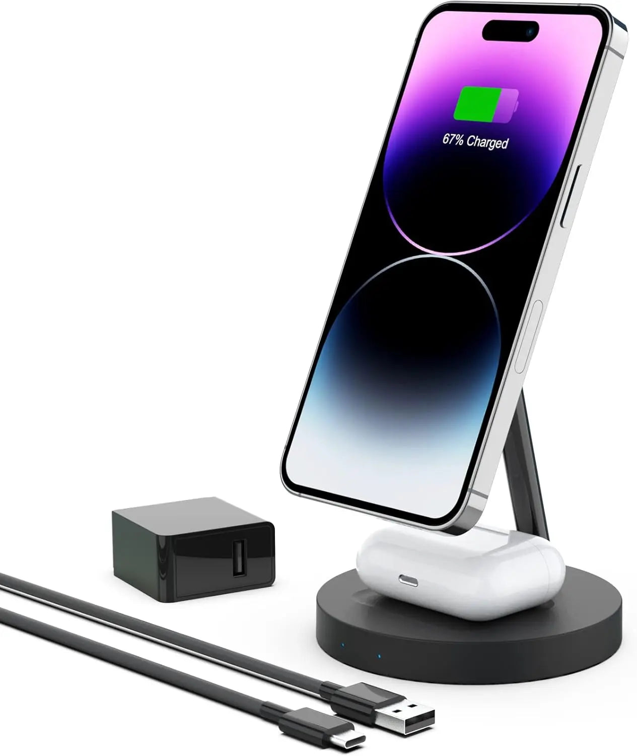 Boaraino - Caricabatterie Magnetico Wireless 2 in 1