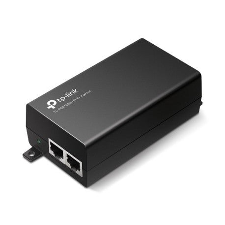 TP-Link - PoE160S - PoE+ Injector Adapter, 1x Gigabit PoE Port, 1x Gigabit Non-PoE Port, 802.3at/af Compliant, Data and Power Carried over The Same Cable Up to 100 Meters, Plastic Case, Pocket Size