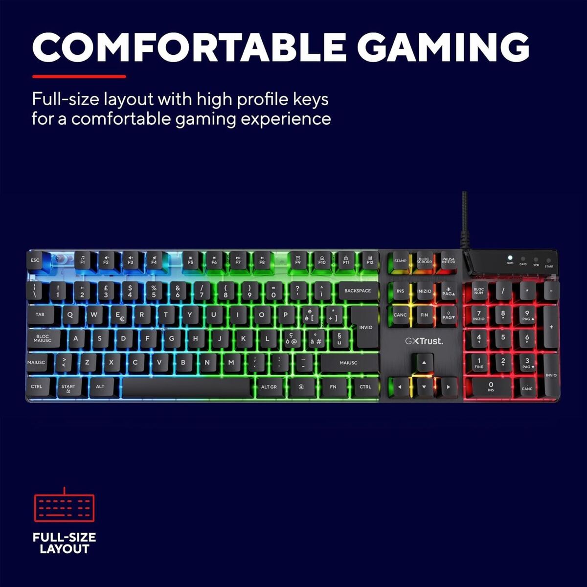 TASTIERA GAMING TRUST GXT 835 Azor