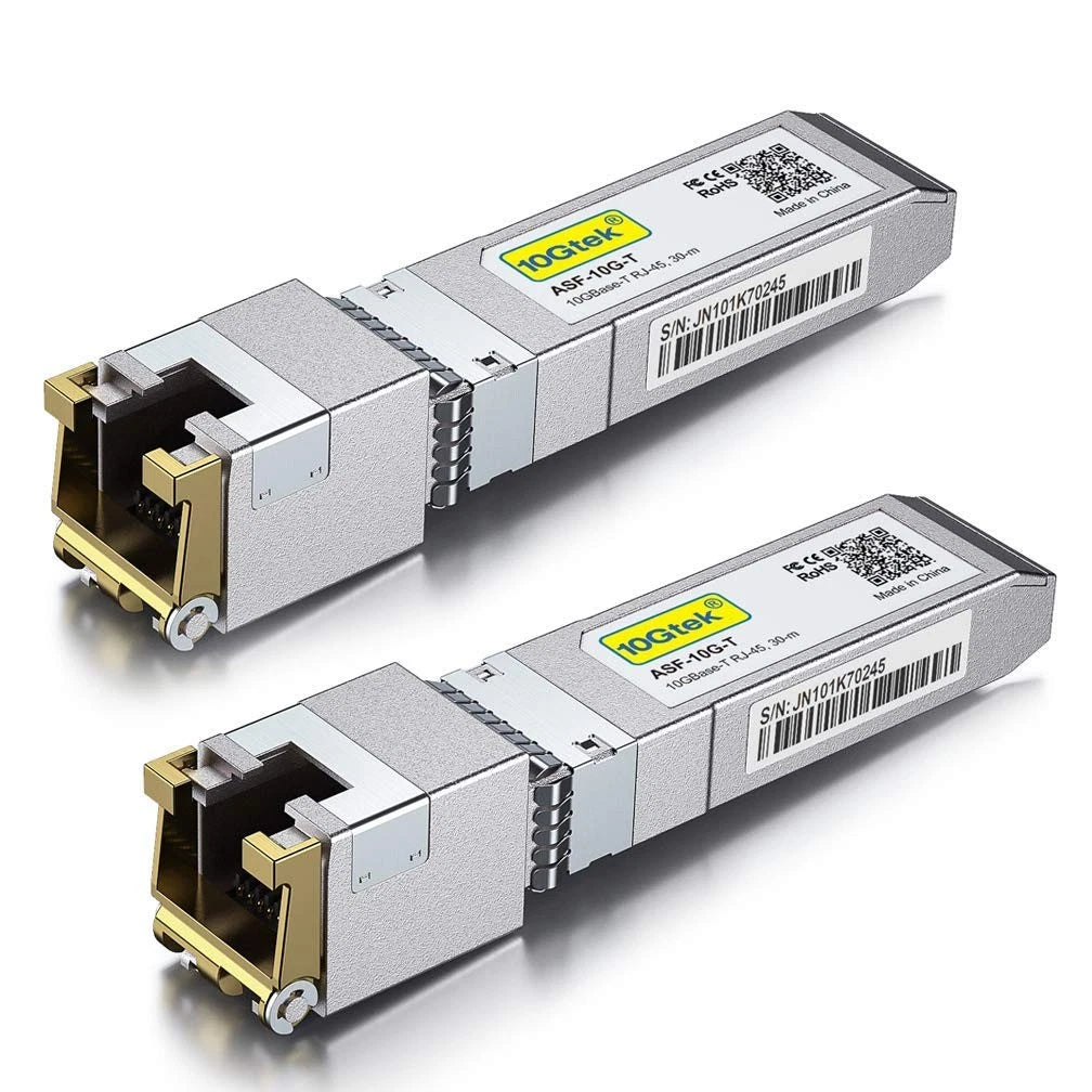 10Gtek 10Gb SFP+ RJ45 Modulo, 10Gbase-T SFP+ Transceiver Compatibile per HPP PACK OF 2
