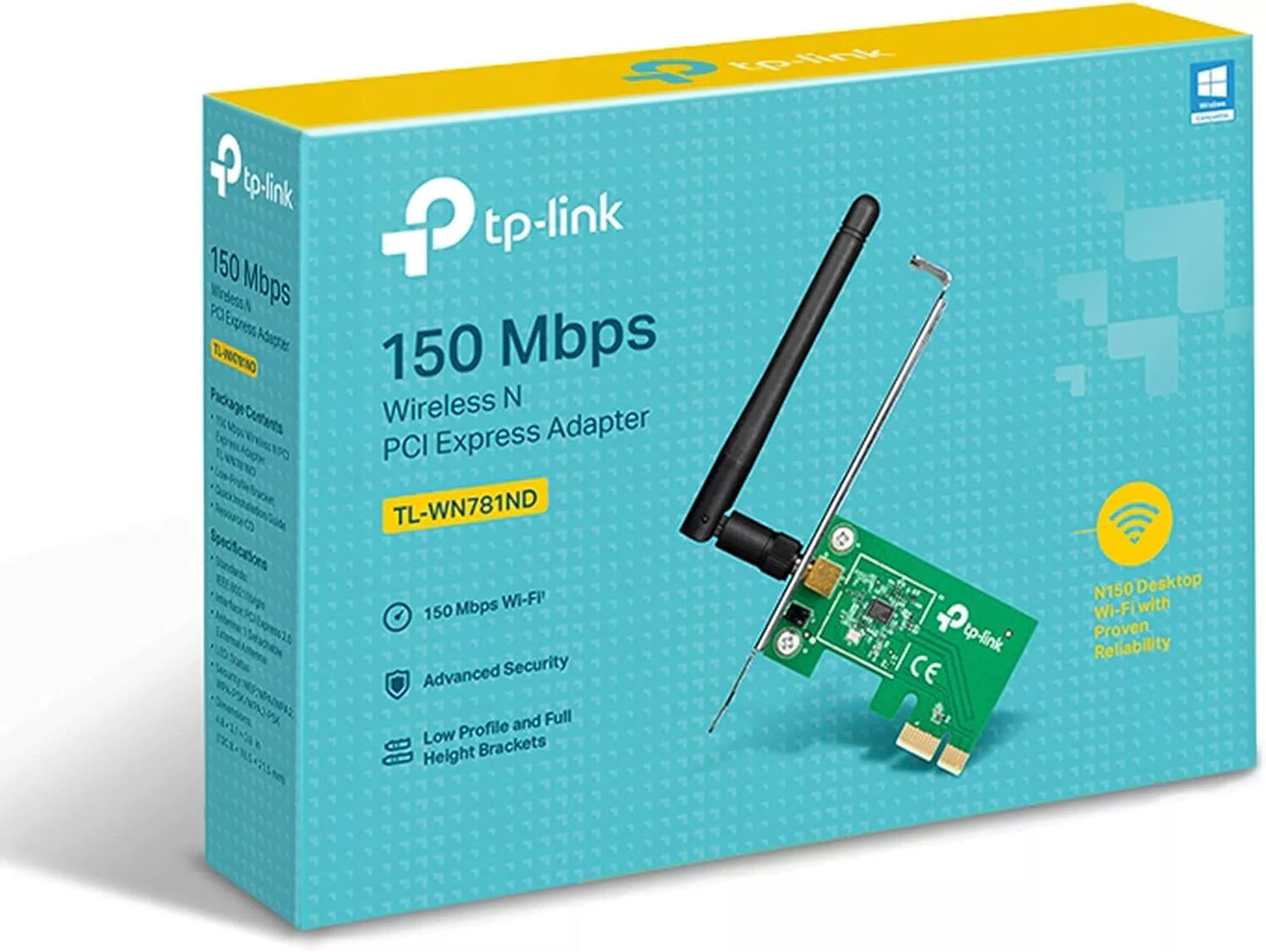 SCHEDA DI RETE PCI EXPRESS WIRELESS WIFI N 150 MBPS ATHEROS TP-LINK TL-WN781ND