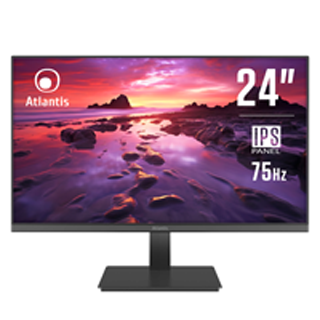ATLANTIS Monitor 24 pollici, schermo 24" IPS 75Hz, Full HD 1920x1080, VGA HDMI
