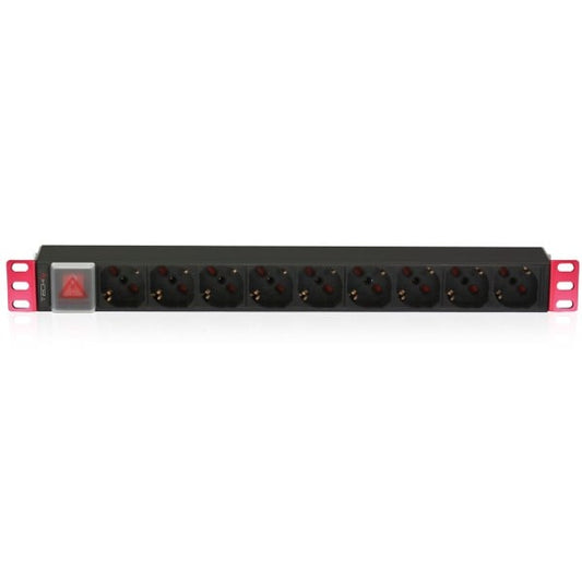 Multipresa 9 Posti da Rack 19" con Interruttore Spina Italiana 1U