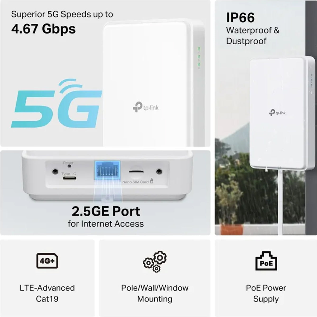 TP-LINK 5G Outdoor Router NE200-Outdoor