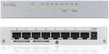 Zyxel 8-Port Desktop Gigabit Ethernet Switch | Custodia metallica | Plug & Play | Senza Ventilatore [GS108B] Visita lo Store di Zyxel