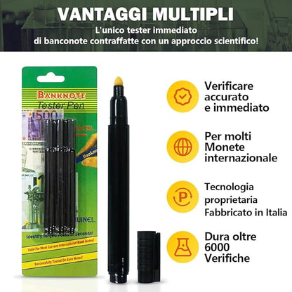 POPYS Rivelatore banconote false in colore nero, marchio chiaro o scuro