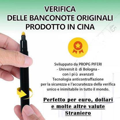 POPYS Rivelatore banconote false in colore nero, marchio chiaro o scuro