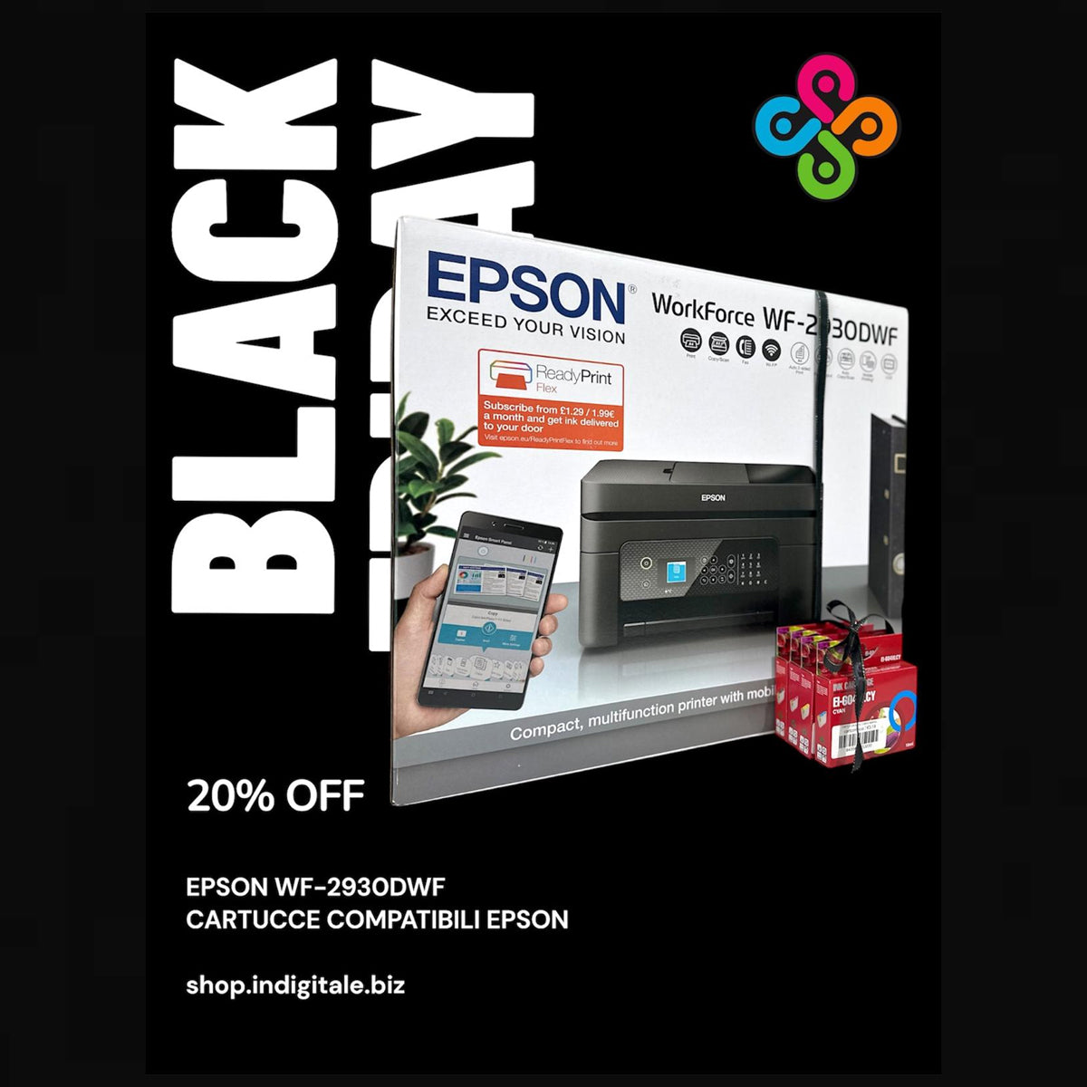 BLACKFRIDAY EPSON WF-2930DWF + CARTUCCE COMPATIBILI EPSON