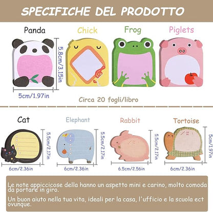 blocchetti memo adesivi animali