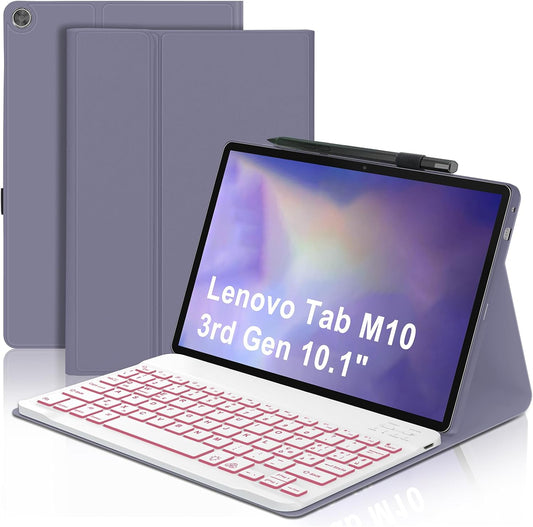 Tastiera con Custodia per Lenovo Tab M10 3rd Gen 10.1", viola lavanda